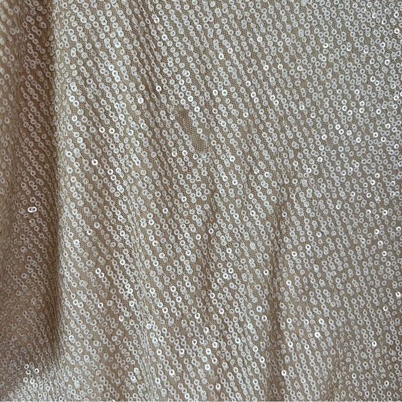 NWT IN THE MOOD FOR LOVE Champagne Cream Dolman Sequin Plunge Neckline Bodysuit - Picture 9 of 9